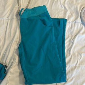 Figs teal straight leg scrub bottoms
